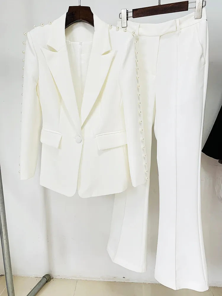 White Two-Piece with Pearls