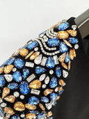 Diamond Beaded Long Sleeve Elegant Dress