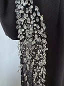 Diamond Beaded Off-Shoulder Patchwork Mesh Maxi Dress