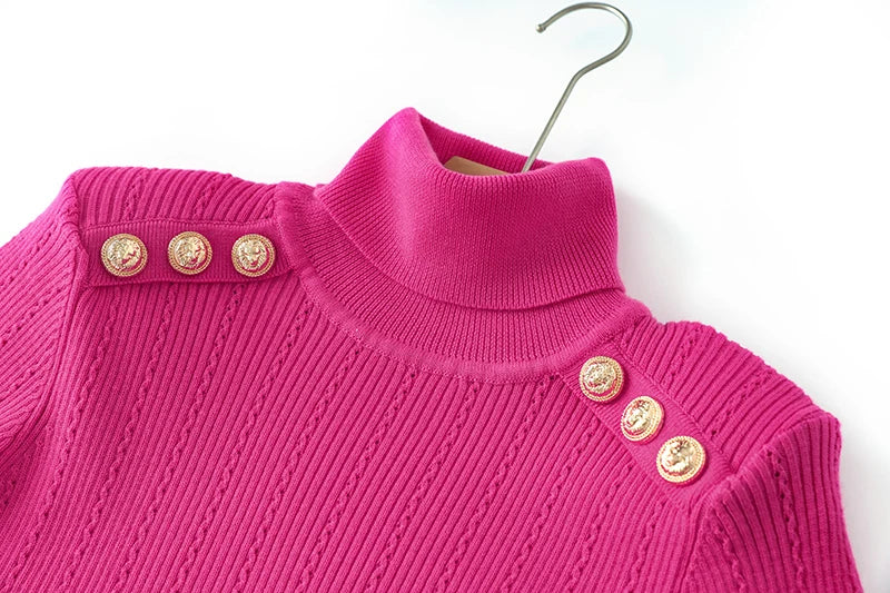 Top Sia in lana a maniche lunghe in fucsia