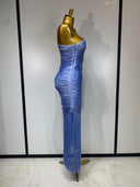 Periwinkle fringe dress back view