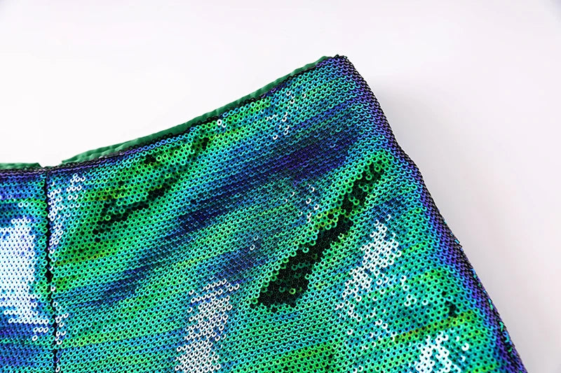 Conjunto de dos piezas de lentejuelas Larissa en verde 