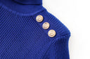 Top Sia in lana a maniche lunghe in blu reale