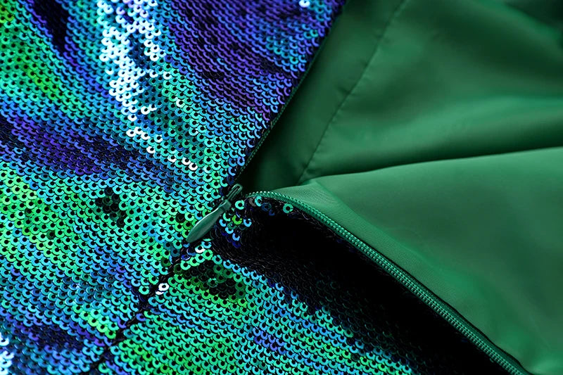 Conjunto de dos piezas de lentejuelas Larissa en verde 