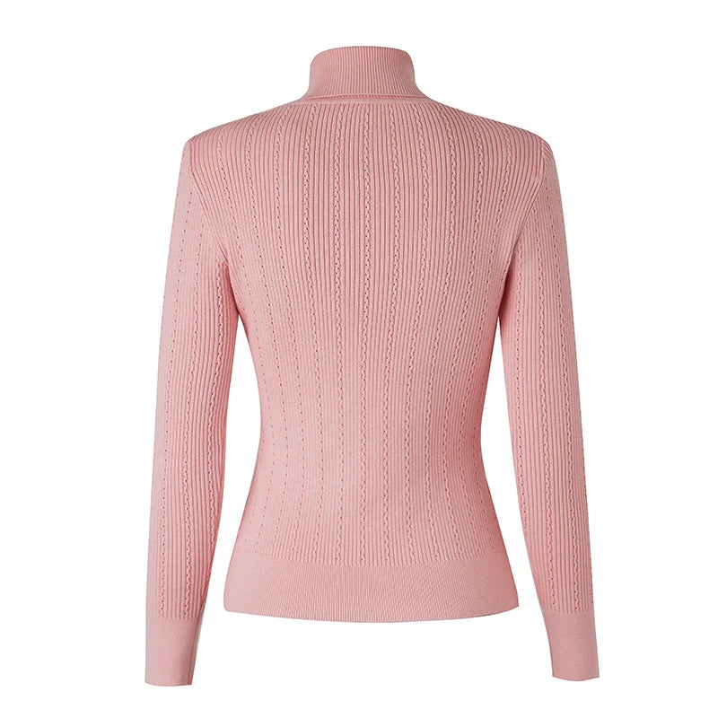 Top Sia in lana a maniche lunghe in rosa