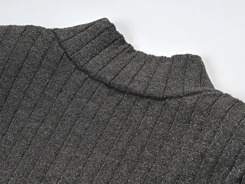 Top in lana a maniche lunghe Rene in grigio