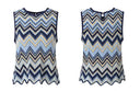 Wavy Knit O-Neck Sleeveless Top and Flare Pants Set