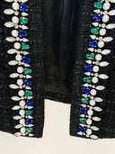 Double Breasted Black Tweed Blazer