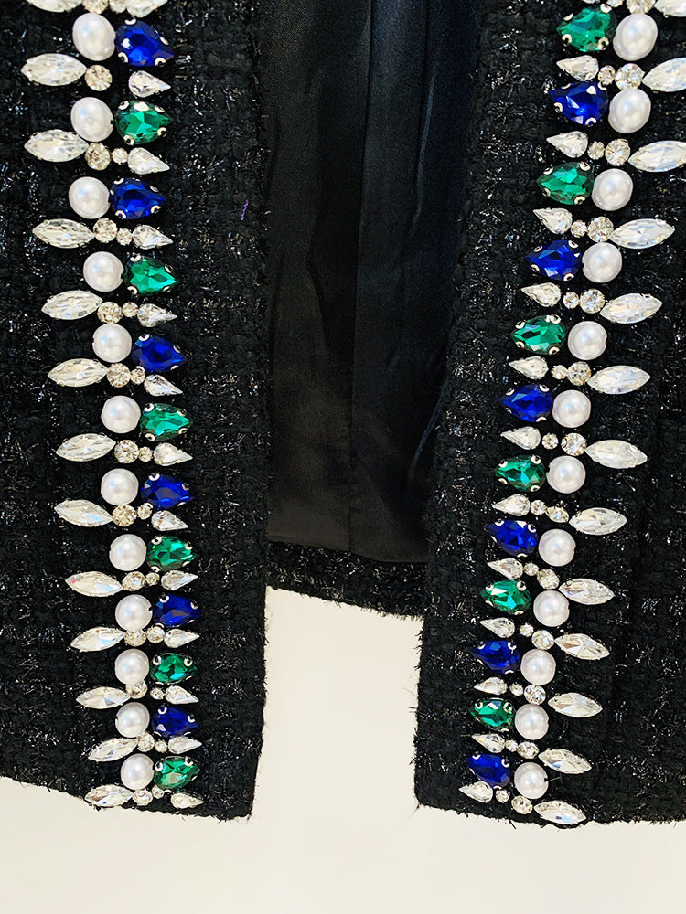 BLAZER CRUZADO DE TWEED NEGRO 