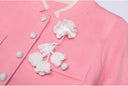 Flower Accent Knit Vest & Solid Pants Two-Piece Set