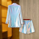 Set due pezzi con paillettes Larissa in bianco 