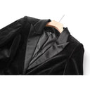 Feather Trim Velvet Blazer