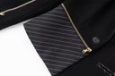 Stylish Striped Patchwork Notched Slim Blazer with Single Button