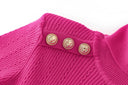 Top de lana de manga larga Sia en fucsia