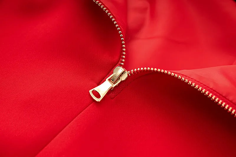 Set gonna due pezzi in rosso