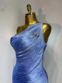 Draped one-shoulder strap detail