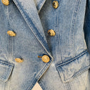 Double Breasted Denim Blazer