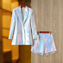 Set due pezzi con paillettes Larissa in bianco 