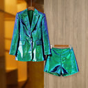 Set due pezzi con paillettes Larissa in verde 
