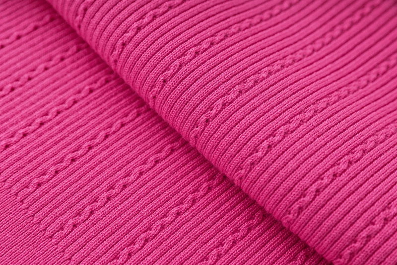 Top Sia in lana a maniche lunghe in fucsia