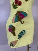 Limoncello Escape Embellished Mini Dress