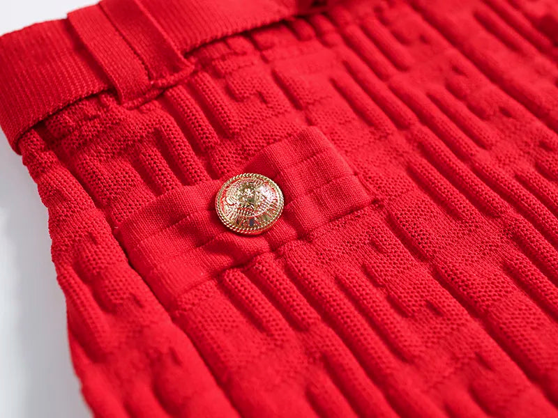 Conjunto Falda Retro Dos Piezas en Rojo