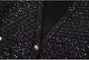 Sequined V-Neck Belted Knit Cardigan