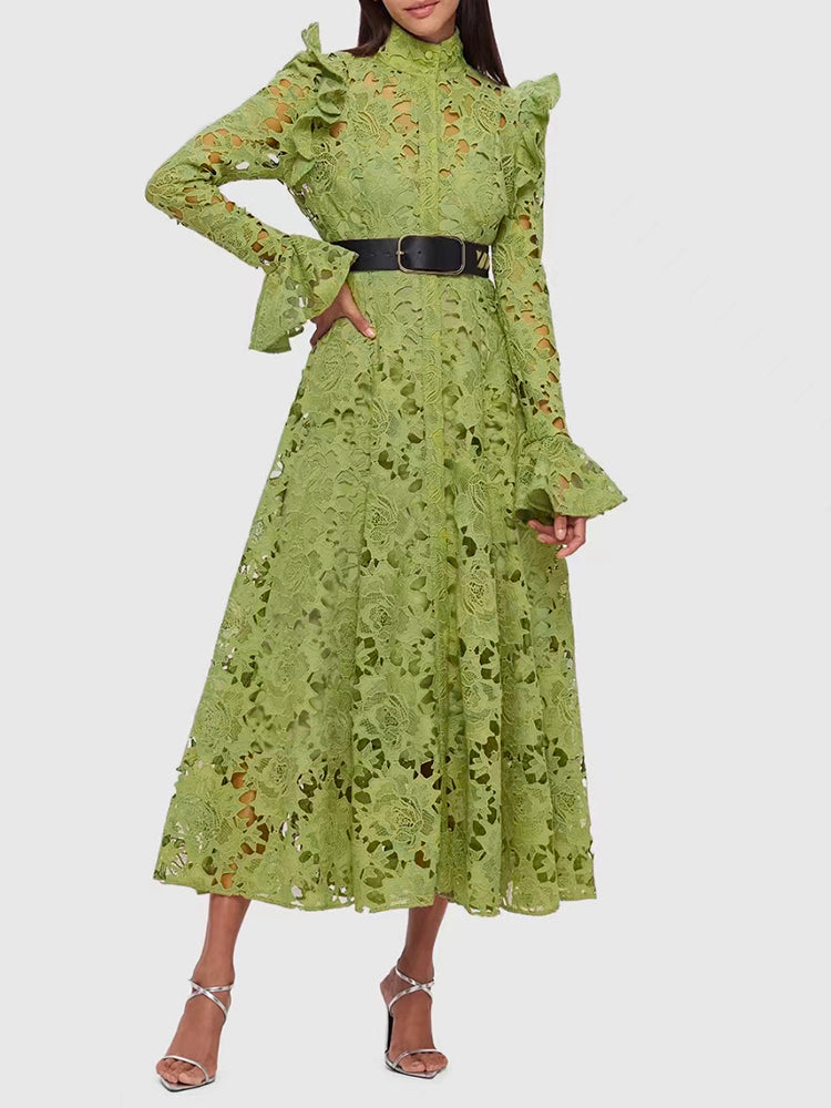 Vestido de encaje con patchwork Heidi 