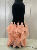 Rosé Noir Ruffle Gown
