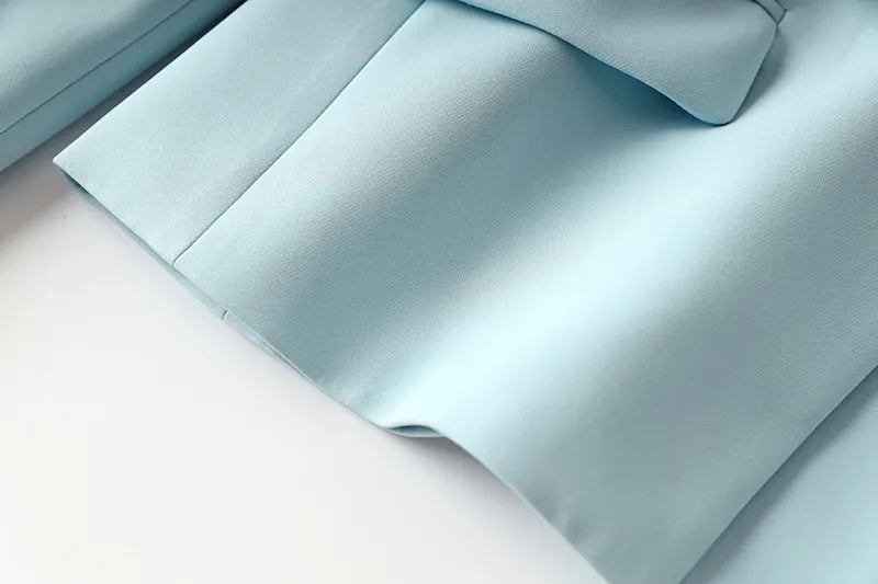 Set gonna due pezzi in azzurro cielo