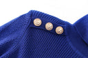Top Sia in lana a maniche lunghe in blu reale