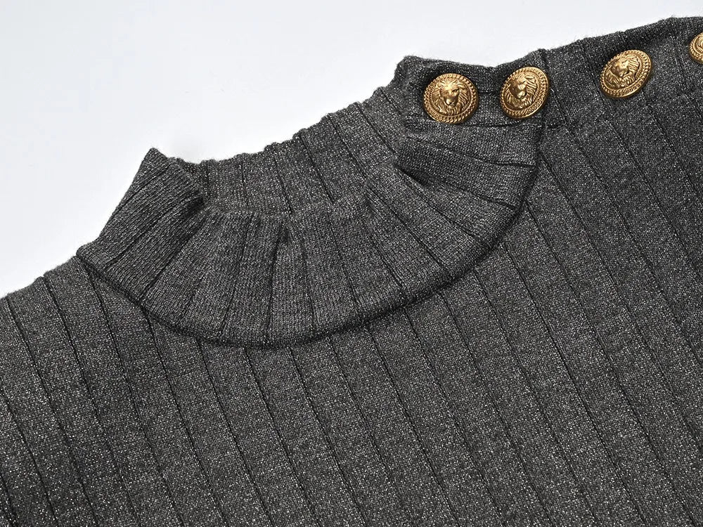 Top in lana a maniche lunghe Rene in grigio
