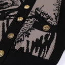 Round Neck Single-Breasted Long Sleeve Fitted Knit Vest