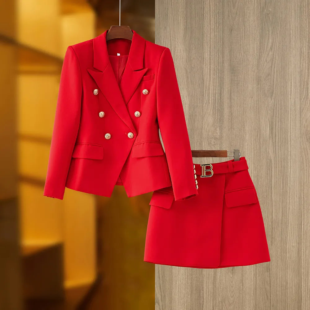 Set gonna due pezzi in rosso