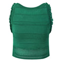 Elegant Knit Hollow Out Ruffle Crop Top and Long Skirt Set