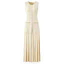 Pearl Edge Knitted Long Sleeve Top & Slim Fit Sleeveless Dress Set