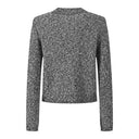 Stylish Chain Decor O-Neck Long Sleeve Single-Breasted Knit Cardigan