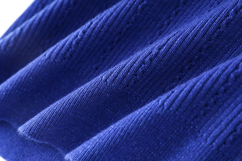 Top Sia in lana a maniche lunghe in blu reale