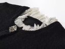Vintage French Lace Patchwork O-Neck Short Sleeve Knit Cardigan with Belt