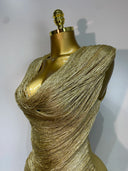Golden Cascade Mini Dress