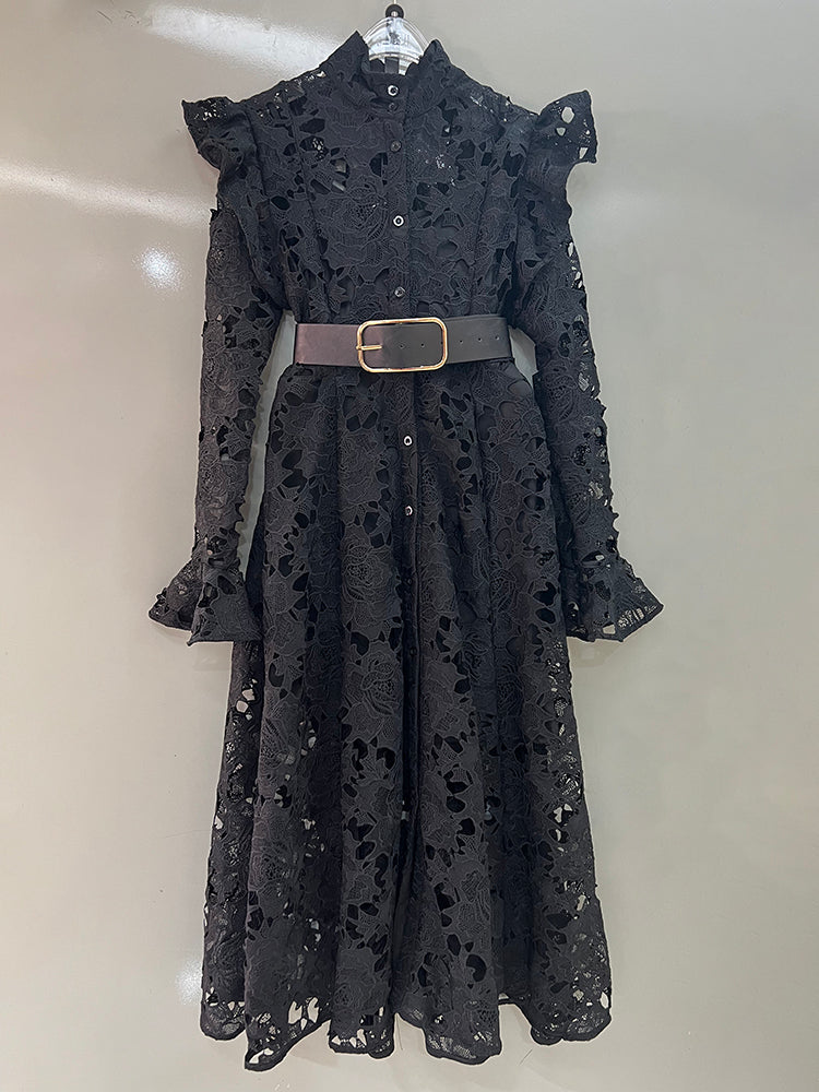 Vestido de encaje con patchwork Heidi 