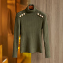 Top in lana a maniche lunghe Sia in verde militare