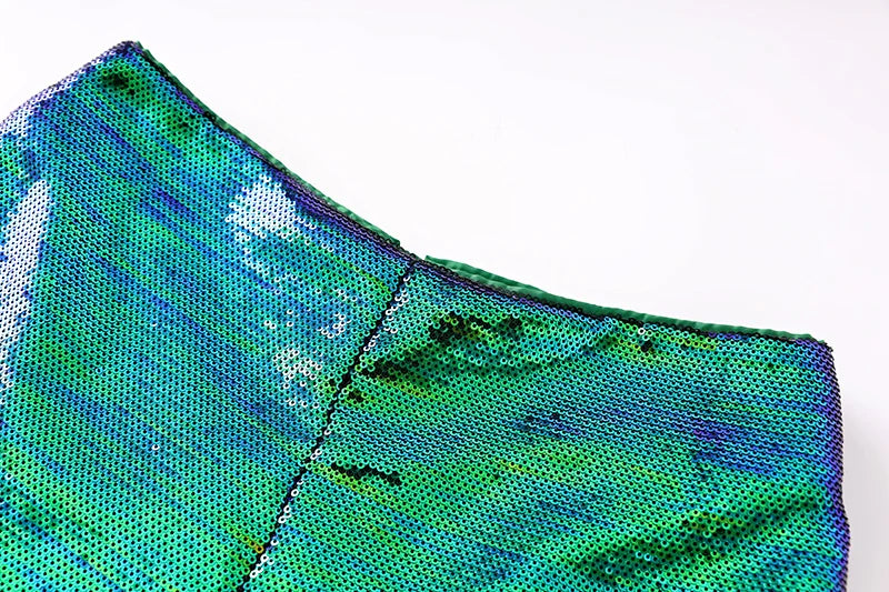 Conjunto de dos piezas de lentejuelas Larissa en verde 