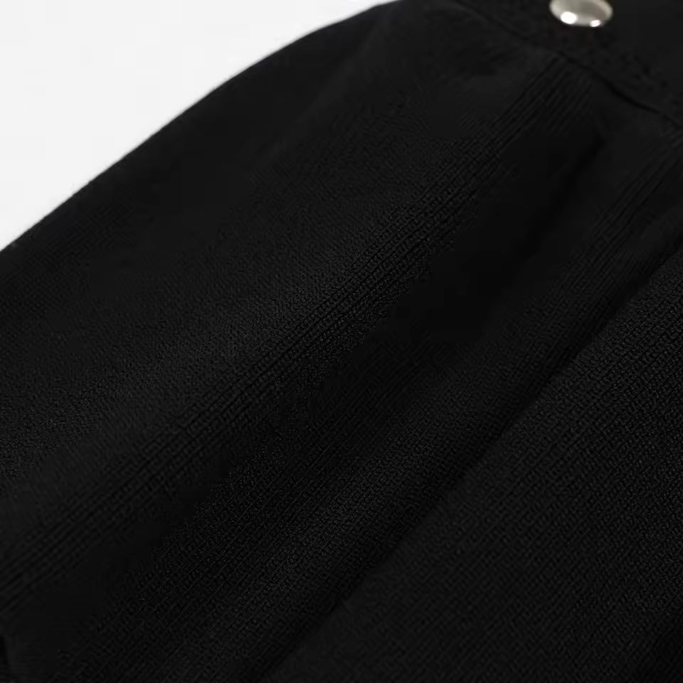 Luxury Elastic Knit Round Neck Sleeveless Slim Fit Dress