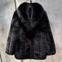 Burgundy Natural Fox Fur Jacket