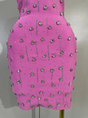 Blush Crystal Halter Bandage Dress