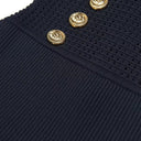 Elegant Knit Fishtail Midi Dress – Short Sleeve Double-Breasted Slim Fit