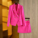 Two-Piece Skirt Set in fuchsia