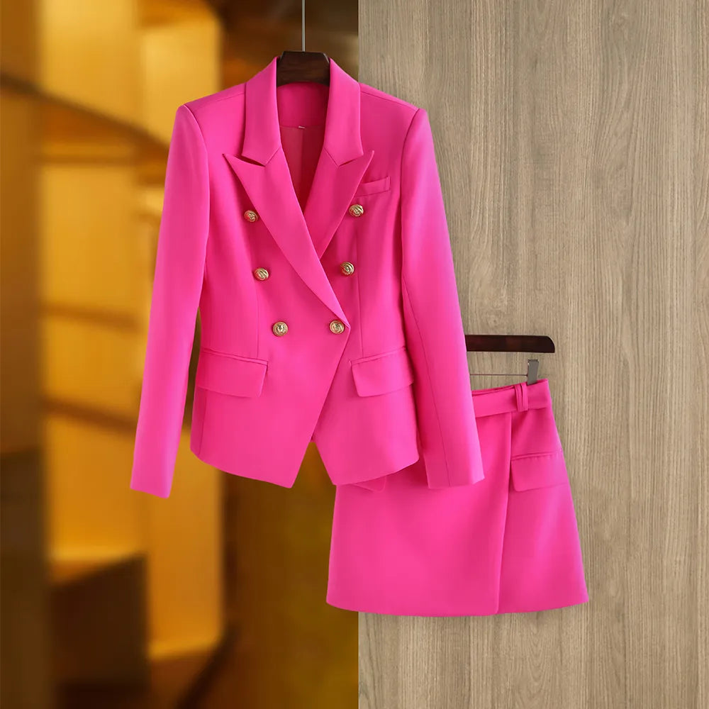 Set gonna due pezzi in fucsia