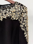 Rhinestone Beaded Midi Dress